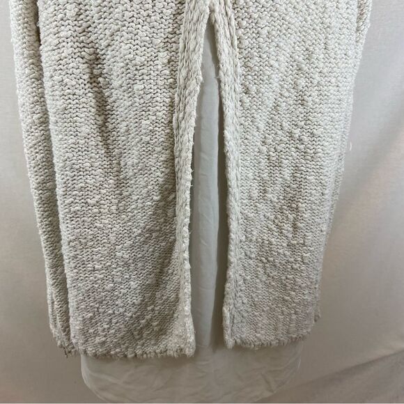 Zara Knit White Open Front Cardigan Sweater with Silver Metal Details Large - Picture 13 of 13